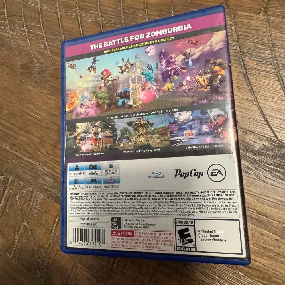Plants vs Zombies Garden Warfare 2 PS4 Game Disc Case PopCap EA CIB